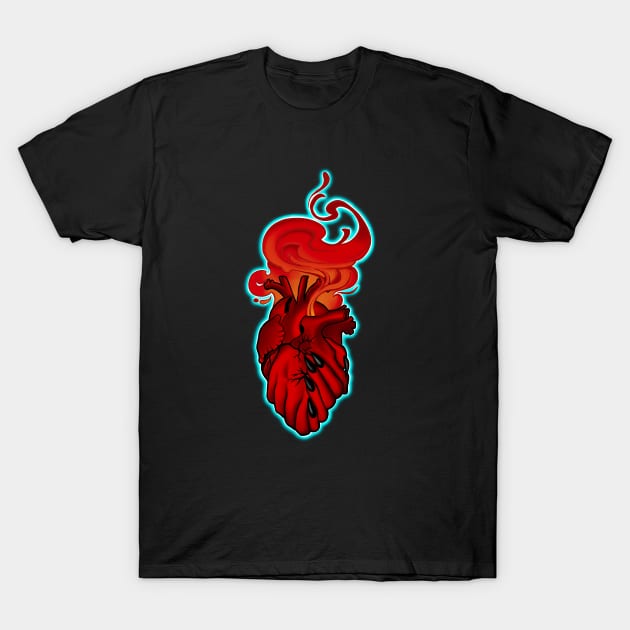 Heart on Fire T-Shirt by Inkoholic